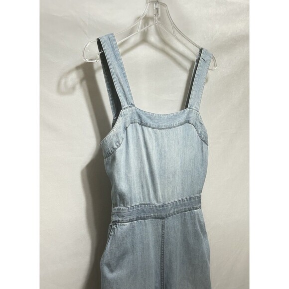 Madewell Jumpsuit Denim Jean Chambray Muralist Tie Crop Waist Wide Leg Sz 2 - Picture 14 of 16